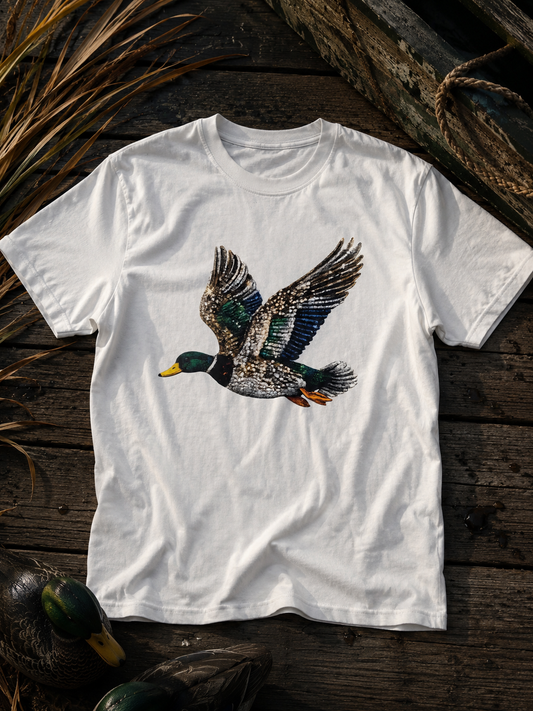 Duck Lover Graphic Tee – Faux Glitter Mallard Shirt
