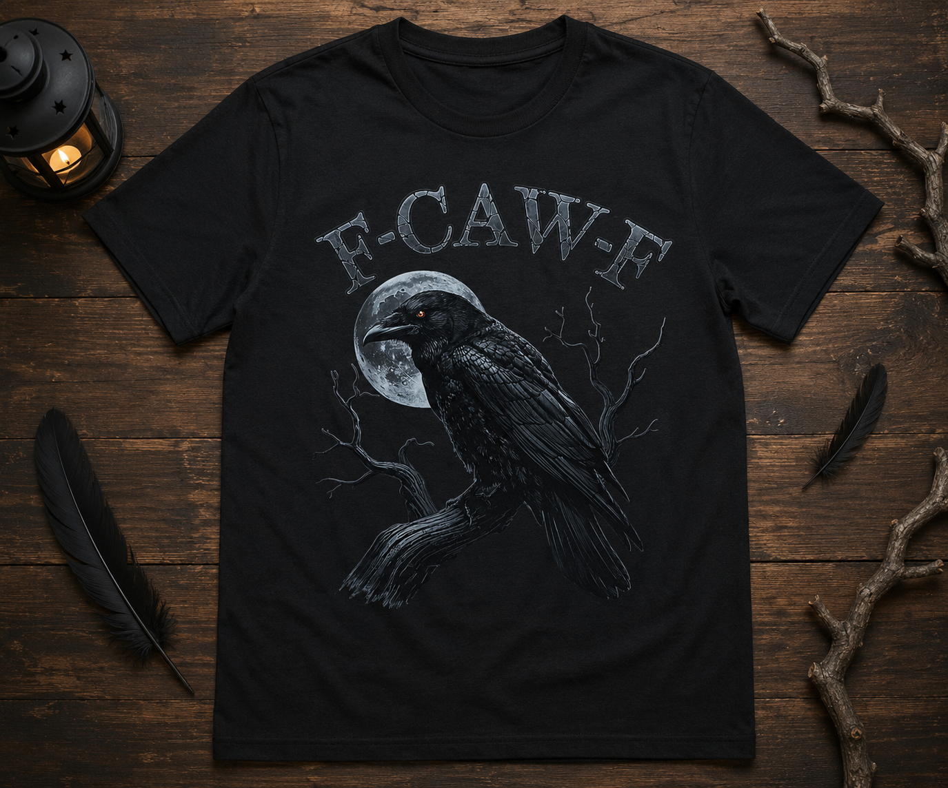 F-Caw-F Raven Graphic Tee – Funny Gothic Crow Shirt