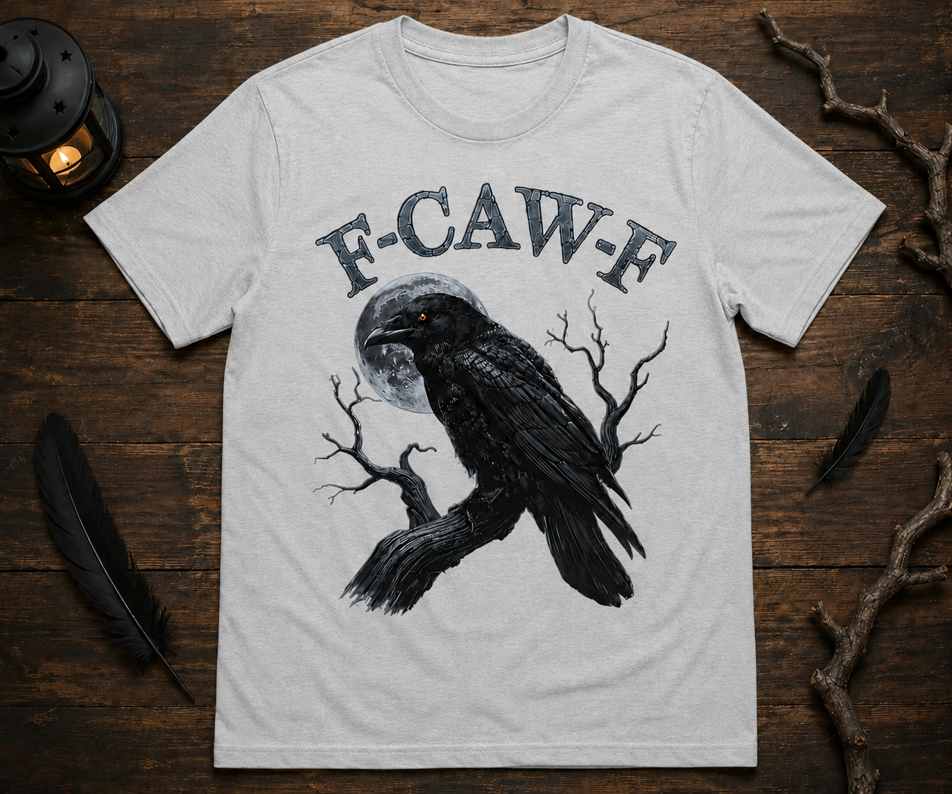 F-Caw-F Raven Graphic Tee – Funny Gothic Crow Shirt