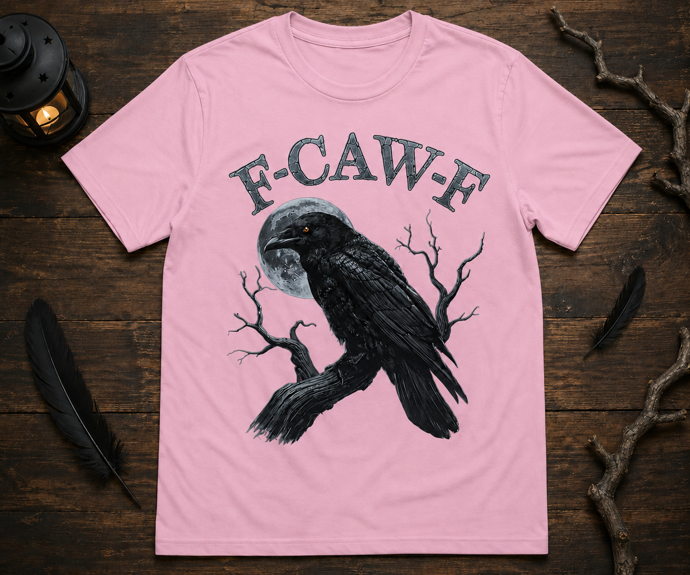 F-Caw-F Raven Graphic Tee – Funny Gothic Crow Shirt