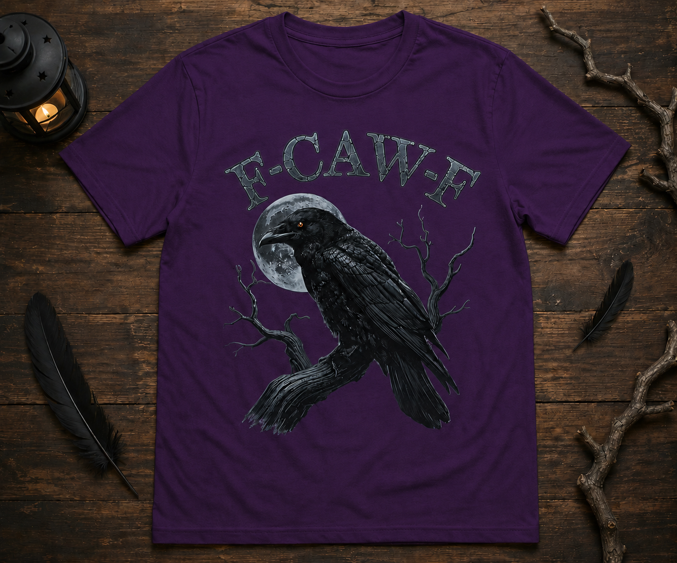F-Caw-F Raven Graphic Tee – Funny Gothic Crow Shirt