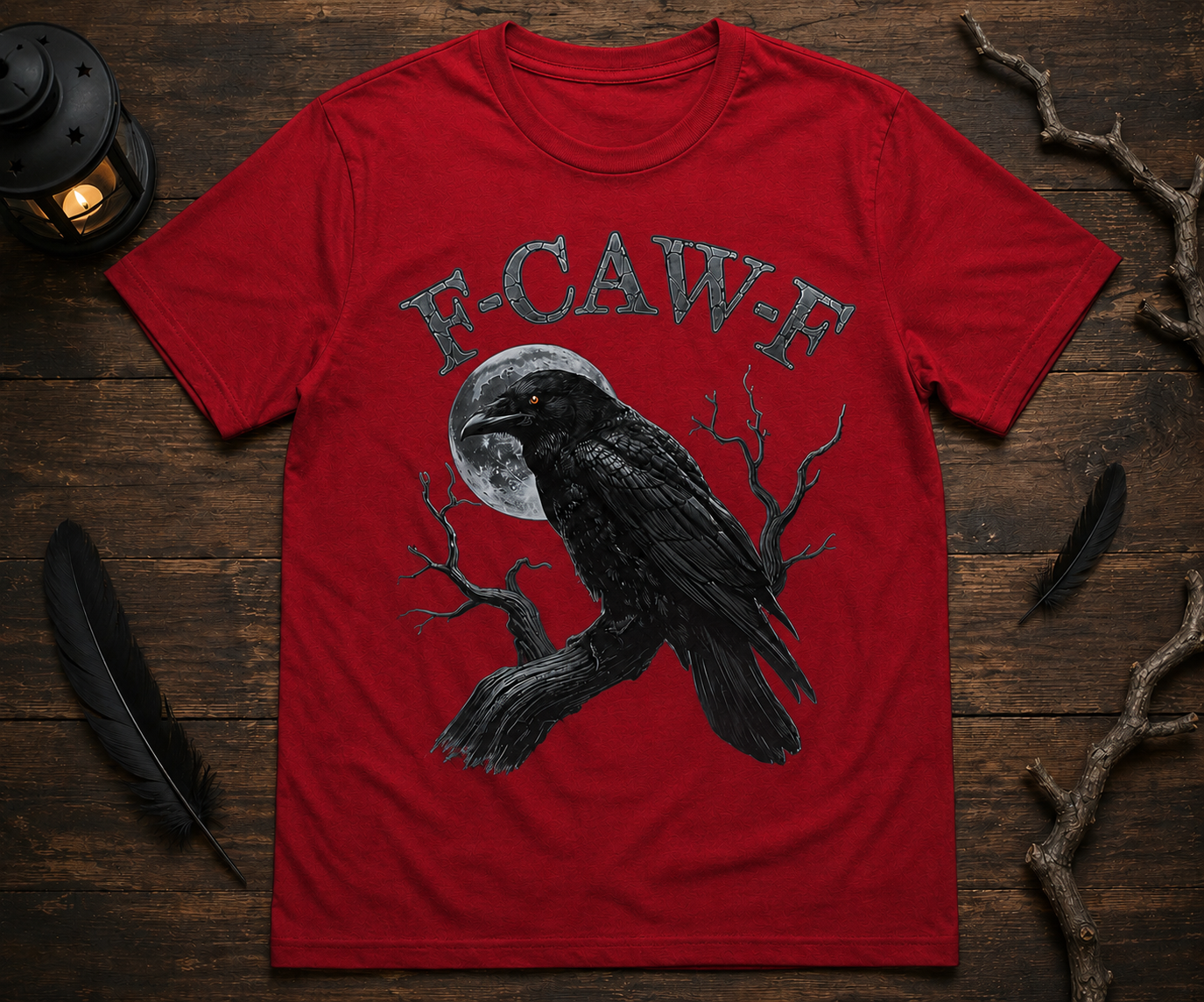 F-Caw-F Raven Graphic Tee – Funny Gothic Crow Shirt