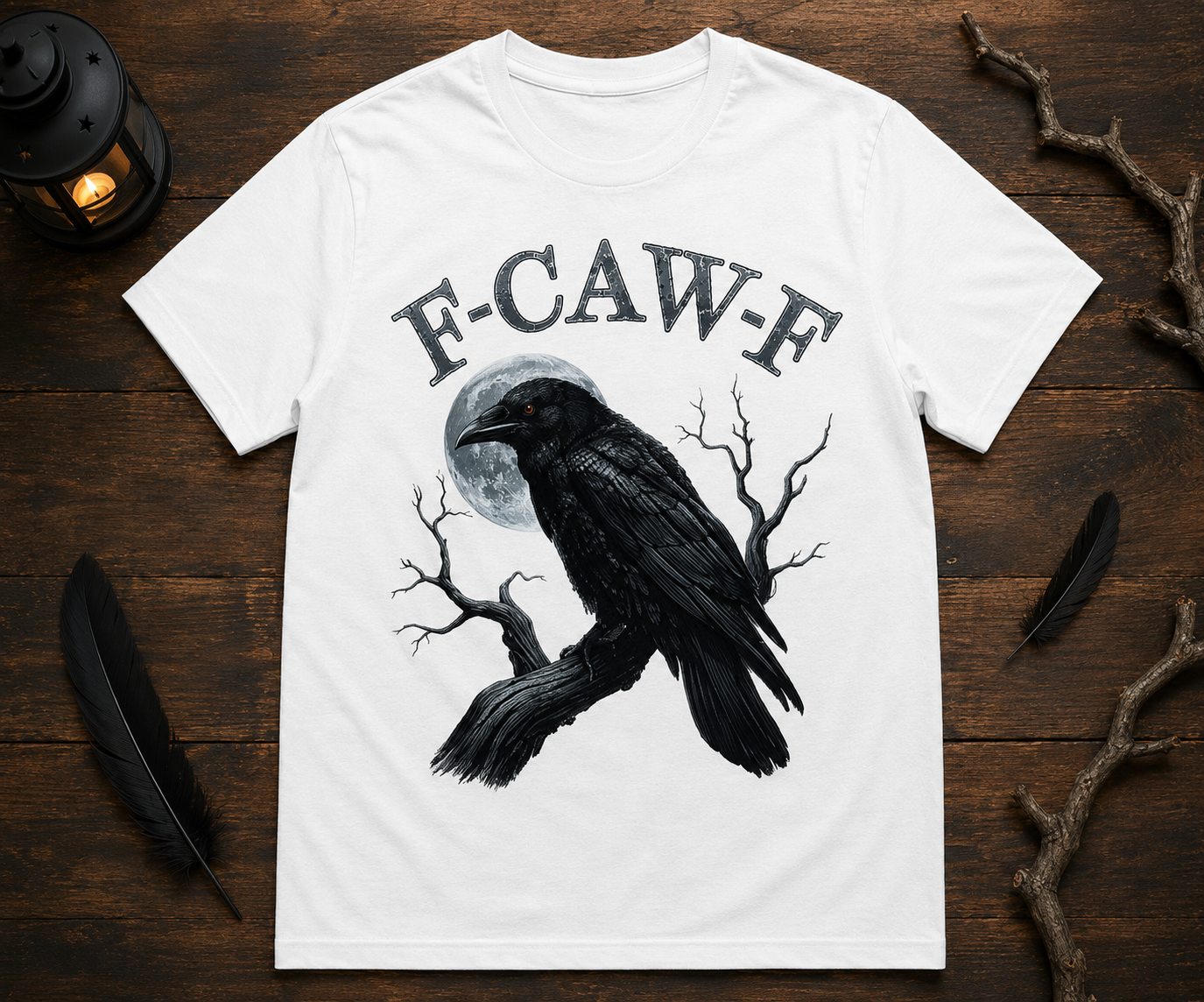F-Caw-F Raven Graphic Tee – Funny Gothic Crow Shirt