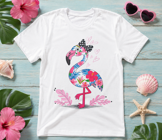 Cute Flamingo Graphic Tee – Tropical Beach Shirt