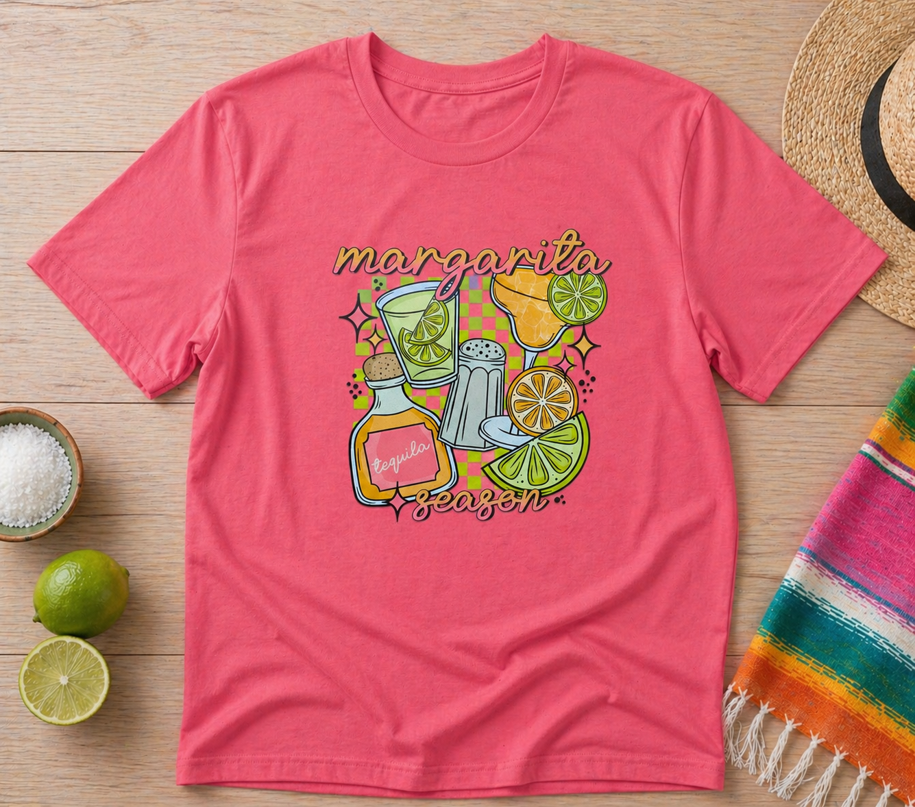 Margarita Season Shirt | Glitter Graphic Tequila Lime Summer Party Tee Fiesta Shirt