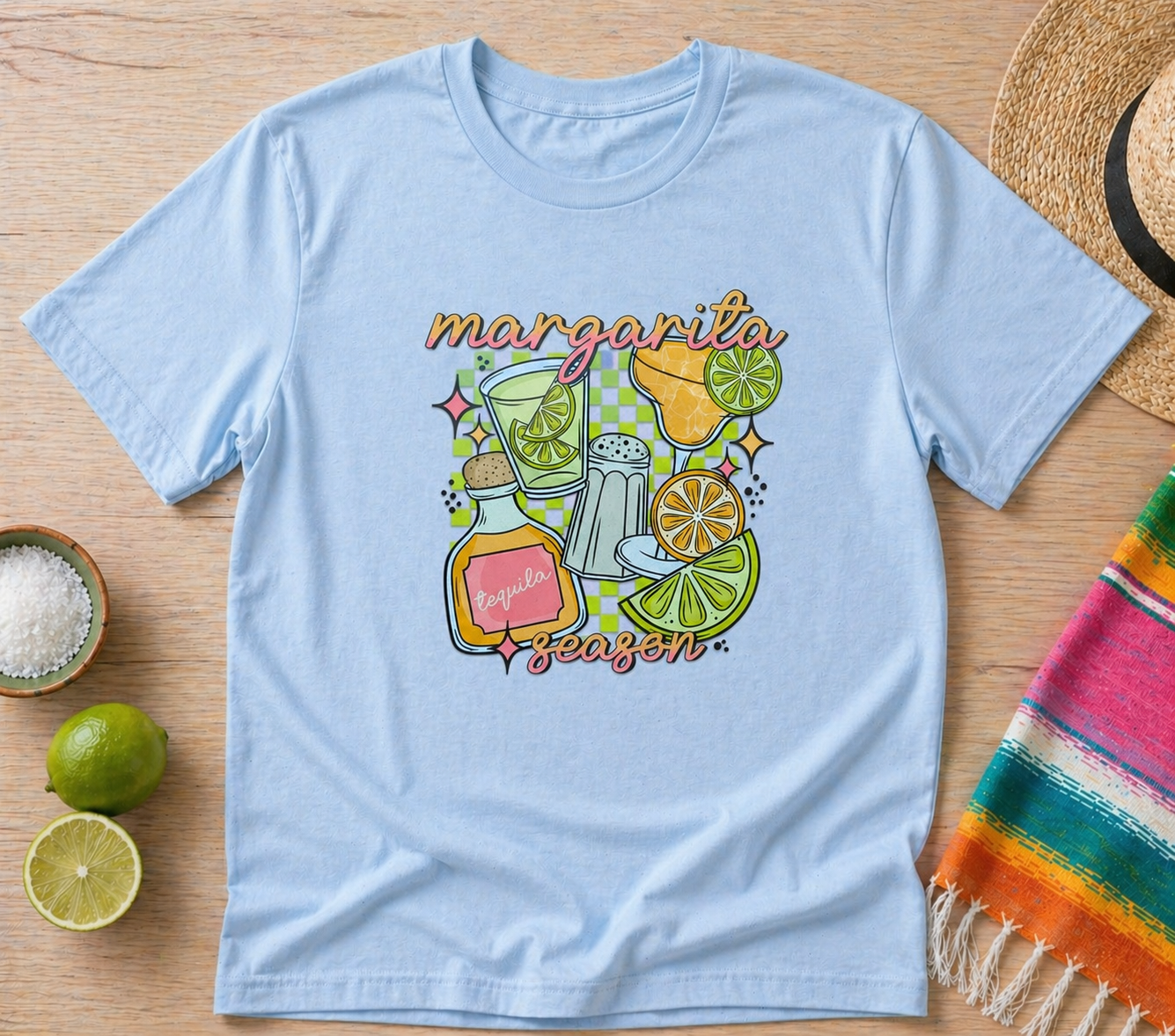Margarita Season Shirt | Glitter Graphic Tequila Lime Summer Party Tee Fiesta Shirt