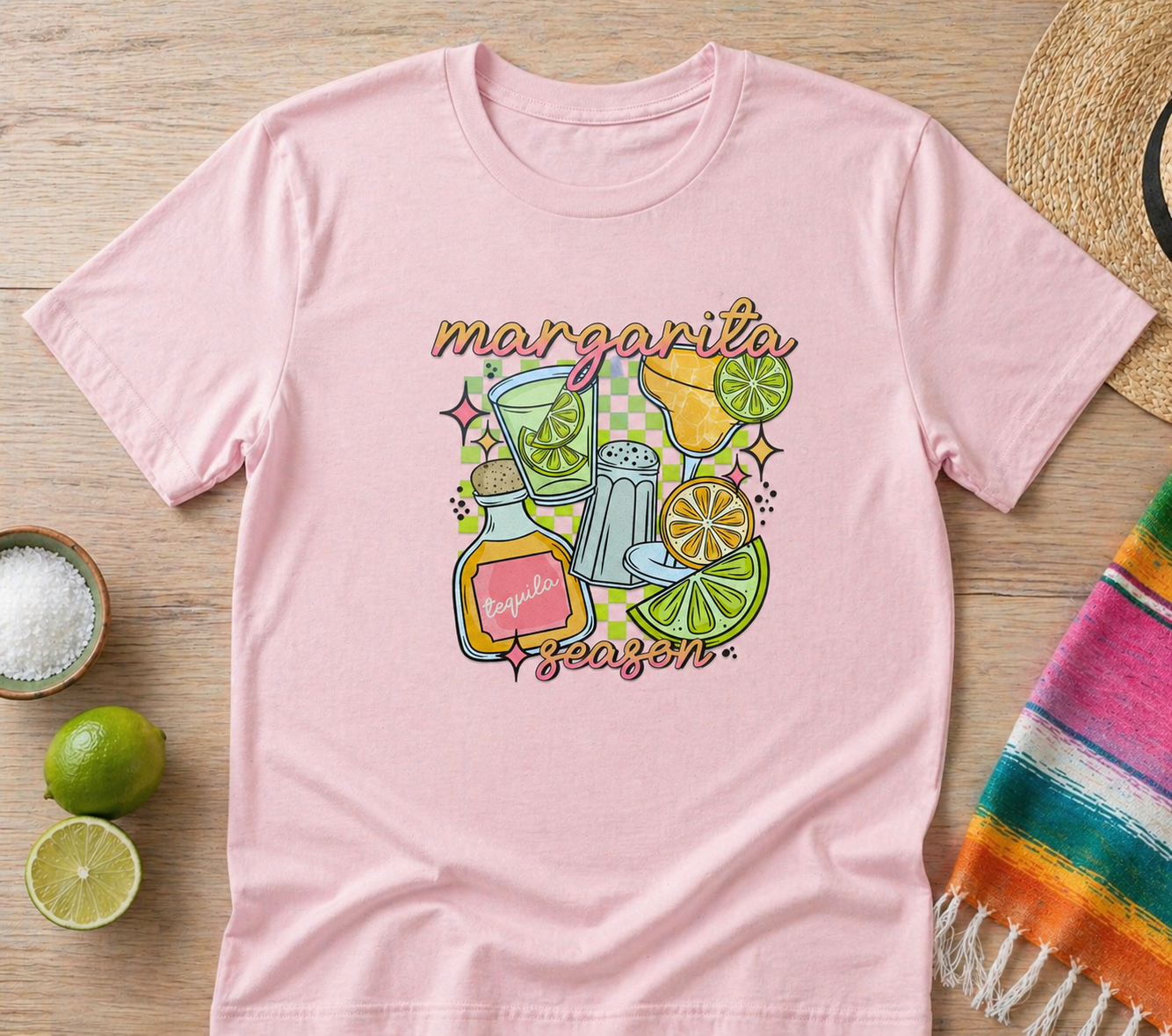 Margarita Season Shirt | Glitter Graphic Tequila Lime Summer Party Tee Fiesta Shirt