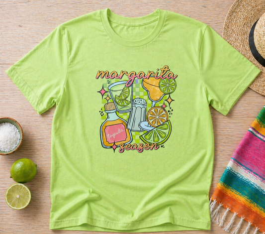 Margarita Season Shirt | Glitter Graphic Tequila Lime Summer Party Tee Fiesta Shirt