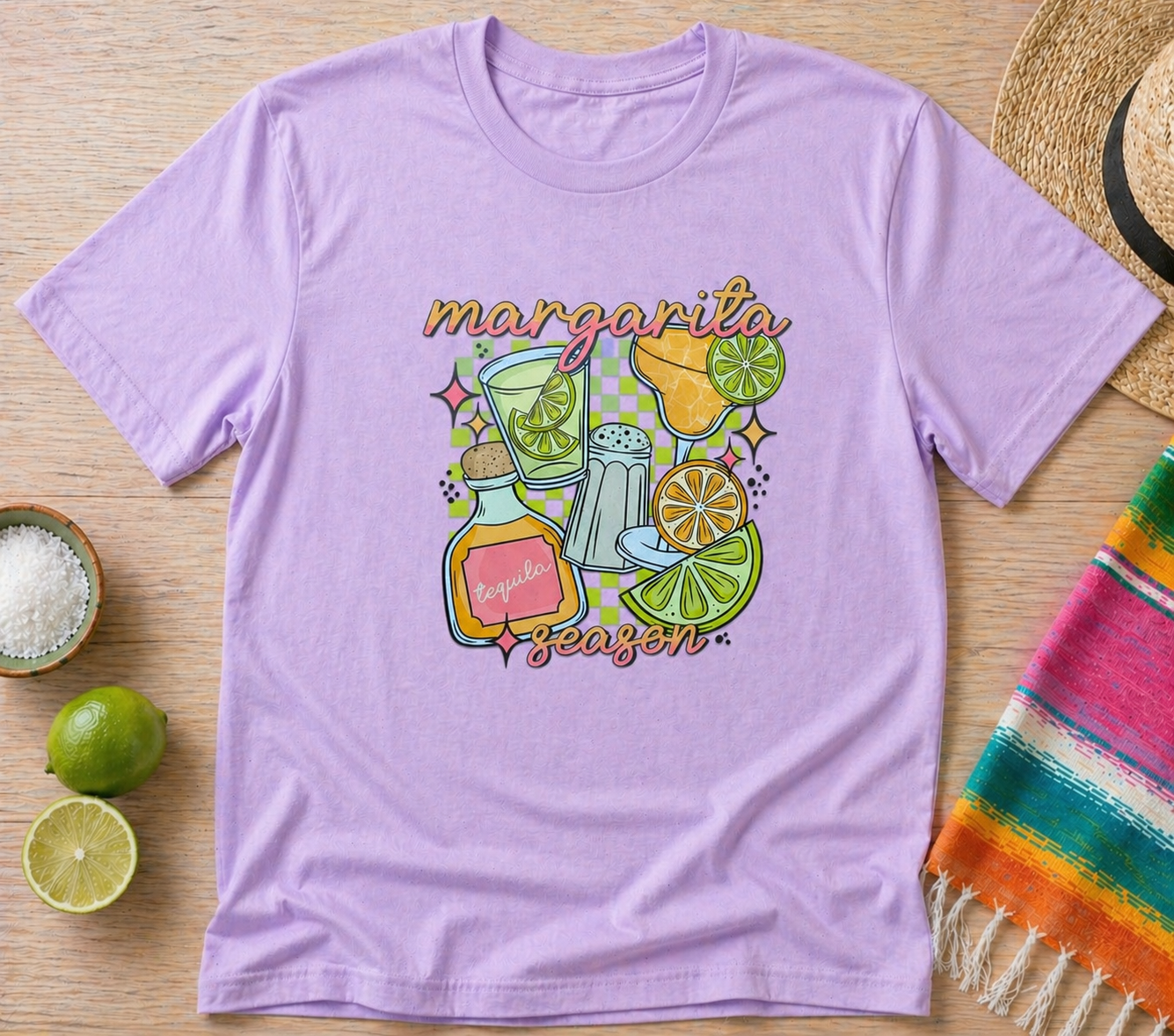Margarita Season Shirt | Glitter Graphic Tequila Lime Summer Party Tee Fiesta Shirt
