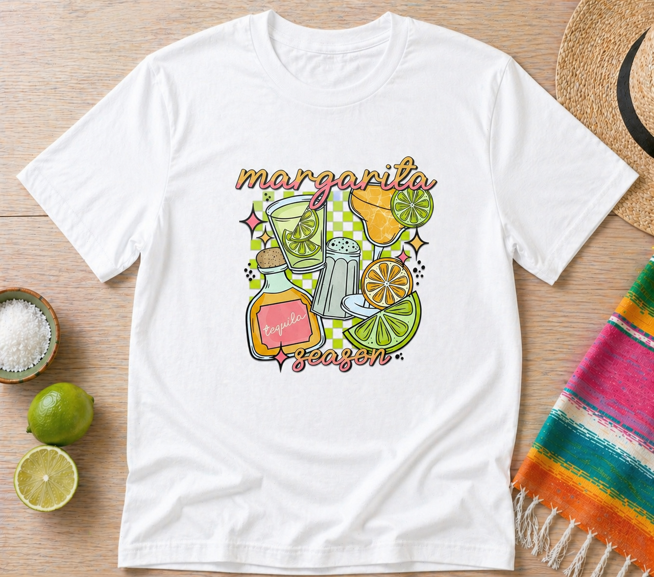 Margarita Season Shirt | Glitter Graphic Tequila Lime Summer Party Tee Fiesta Shirt