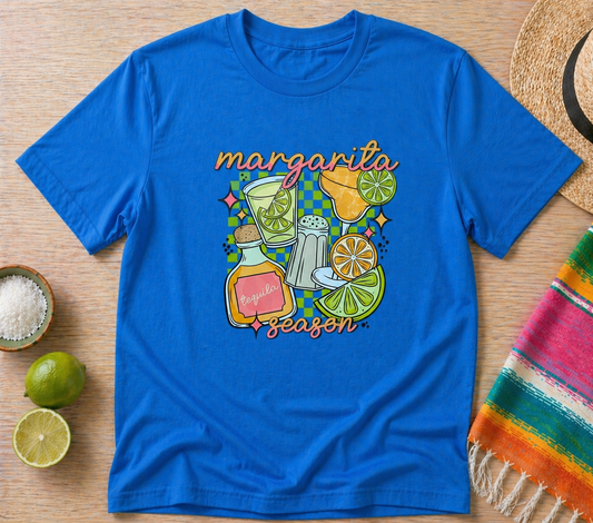 Margarita Season Shirt | Glitter Graphic Tequila Lime Summer Party Tee Fiesta Shirt