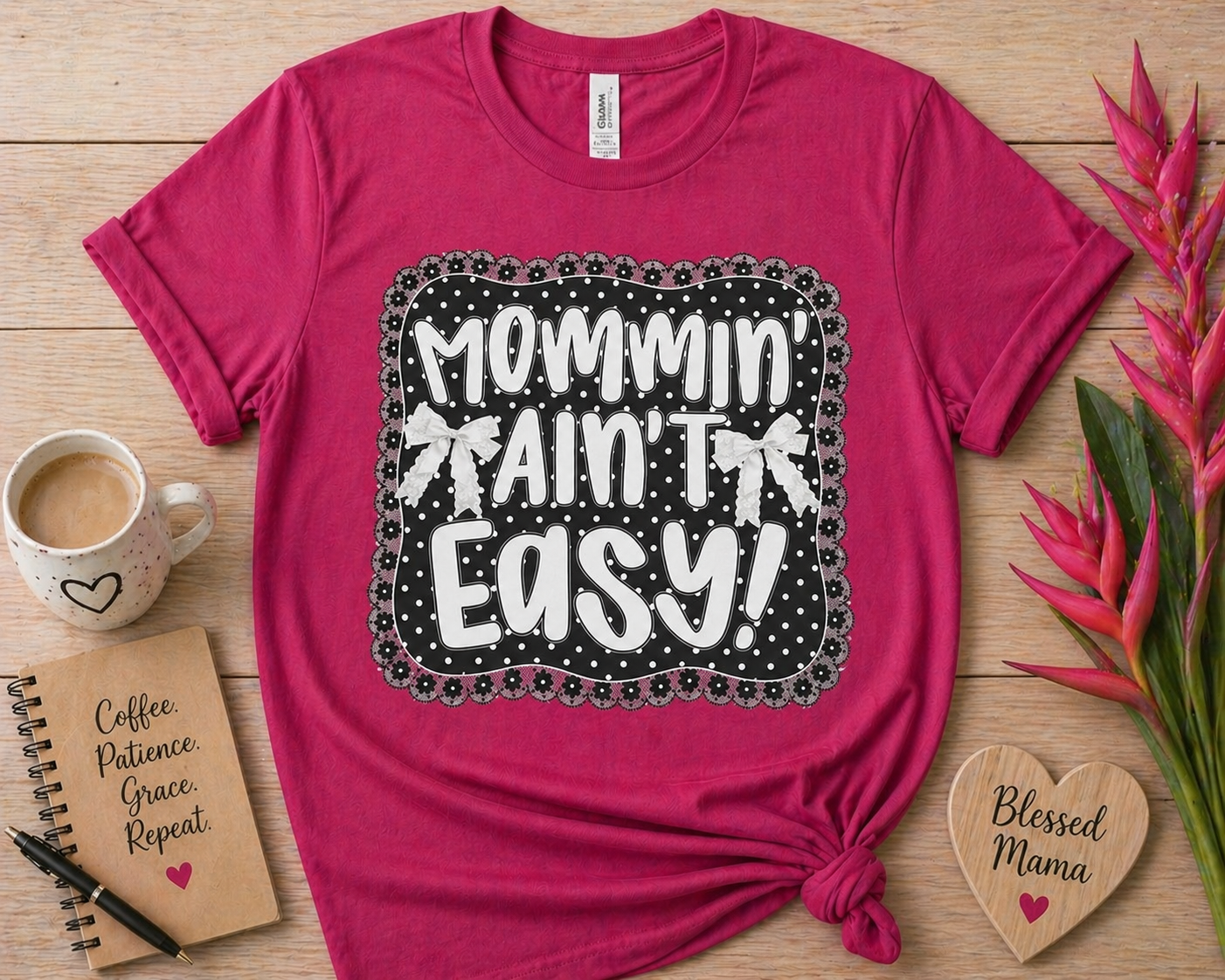 Mommin Ain’t Easy Shirt | Funny Mom Life Graphic Tee | Cute Motherhood Shirt”