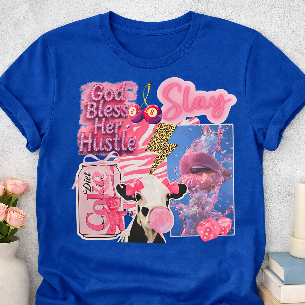 God Bless Her Hustle Slay Shirt | Graphic Tee Trendy Western Cowgirl Pop Art Design