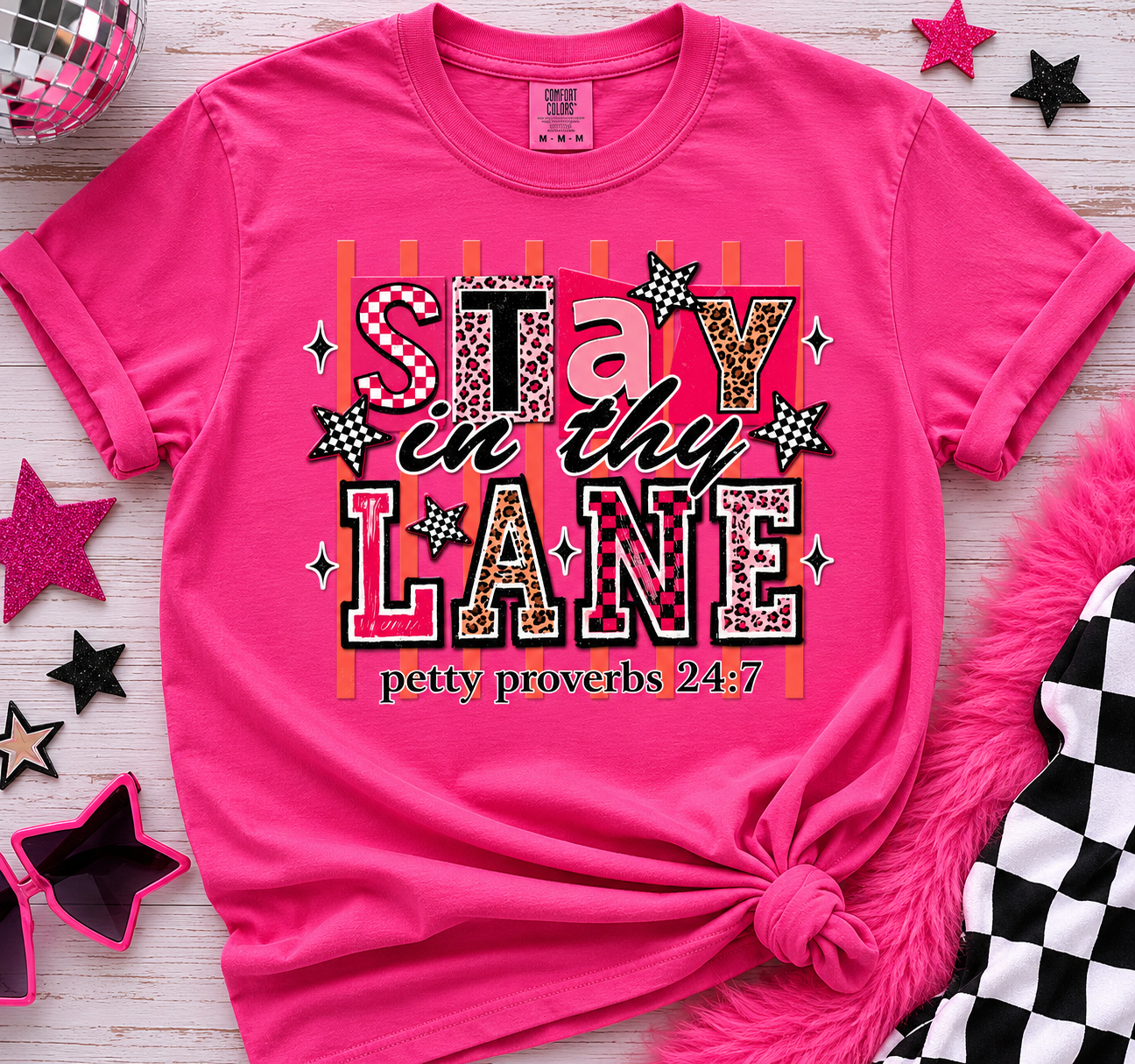 Stay In Thy Lane Graphic Tee | Funny Christian Petty Proverbs Shirt