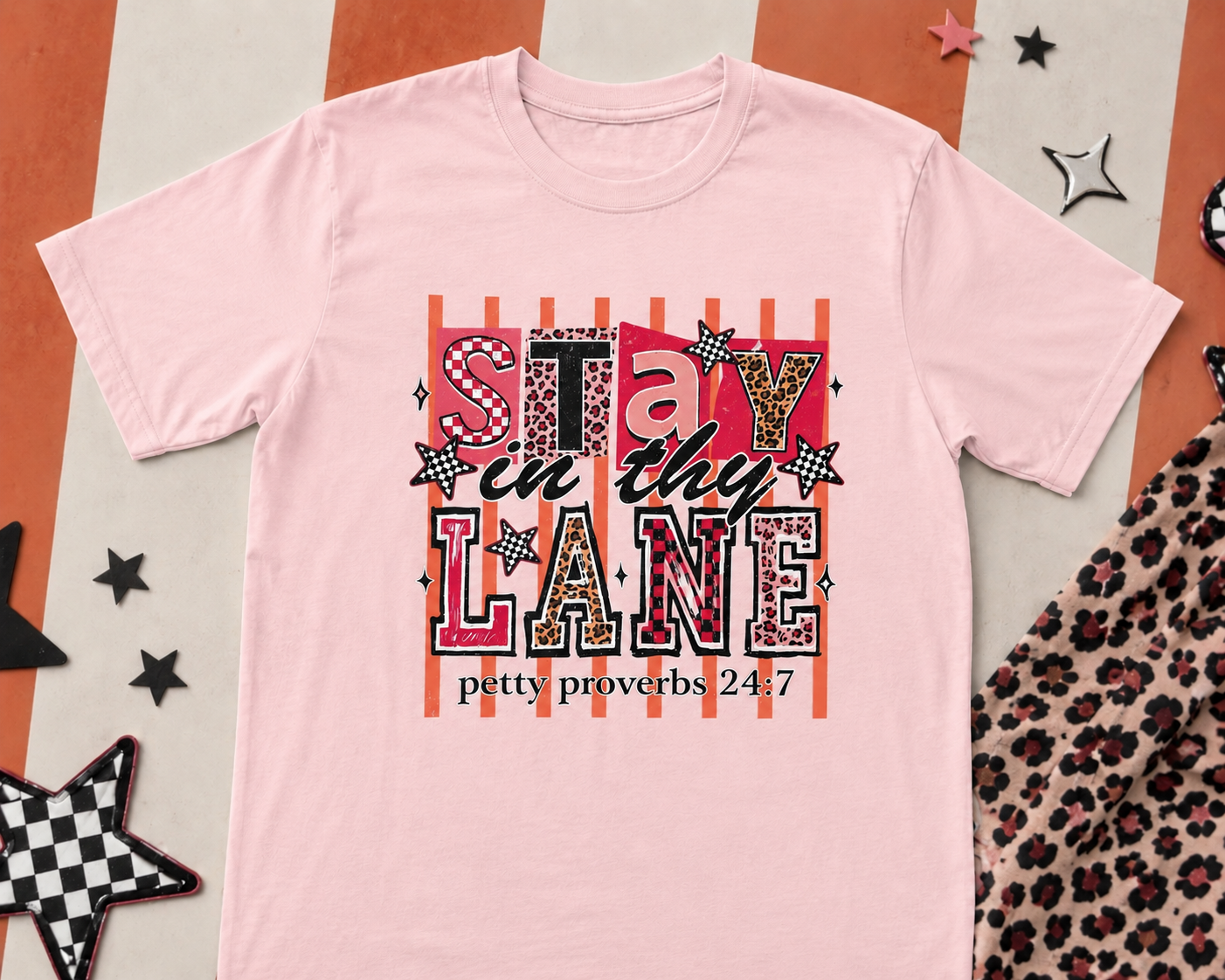 Stay In Thy Lane Graphic Tee | Funny Christian Petty Proverbs Shirt