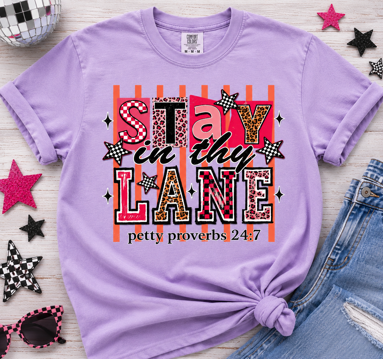 Stay In Thy Lane Graphic Tee | Funny Christian Petty Proverbs Shirt