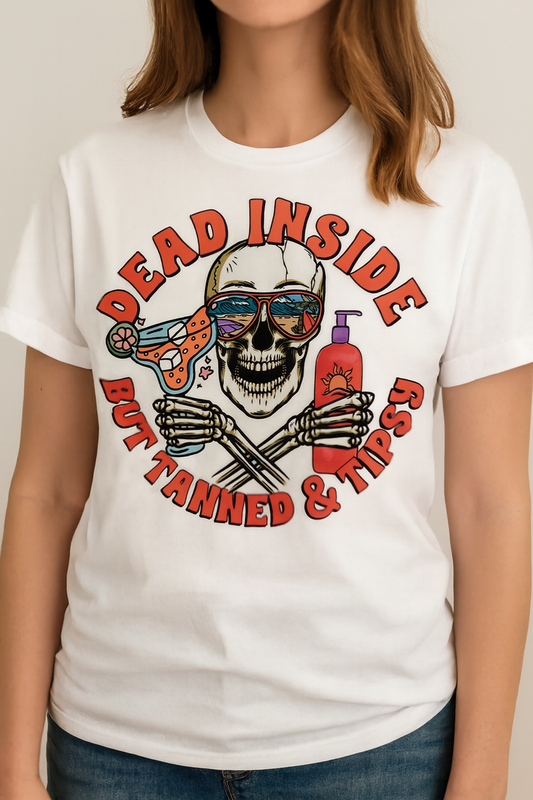 Dead Inside but Tanned & Tipsy Cute T-Shirt
