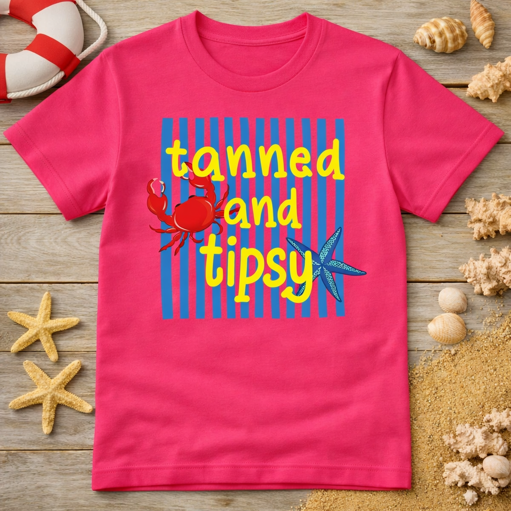 Tanned & Tipsy Beach Tee | Cute Summer Vacation Shirt