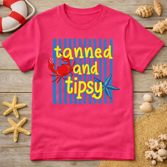 Tanned & Tipsy Beach Tee | Cute Summer Vacation Shirt