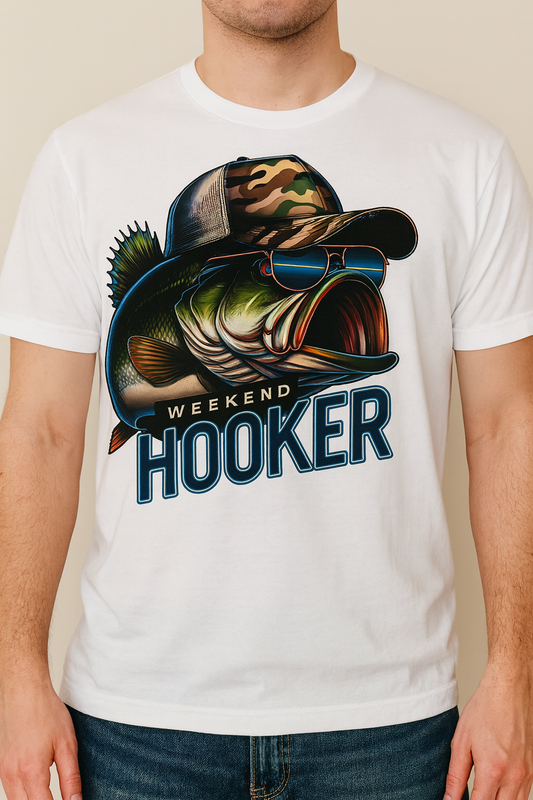 Weekend Hooker Fishing Funny T-Shirt