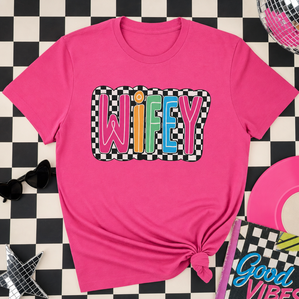 Wifey Graphic Tee – Cute Retro Wife Shirt