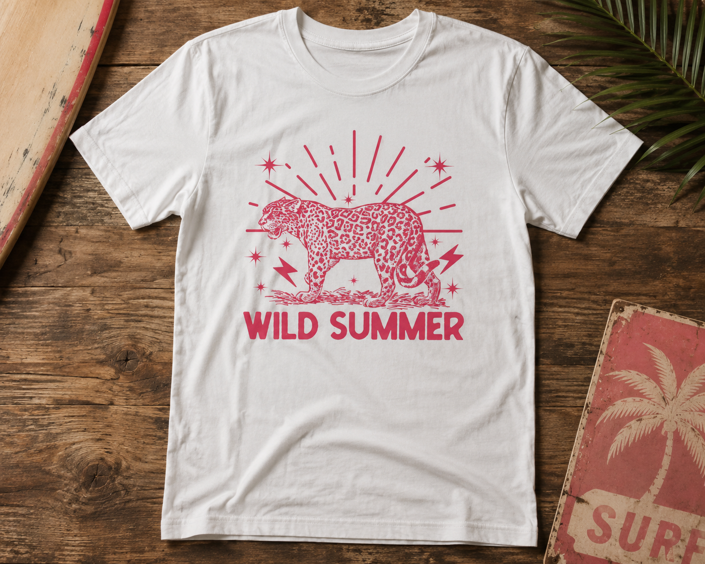 Wild Summer Graphic Tee – Leopard Summer Shirt