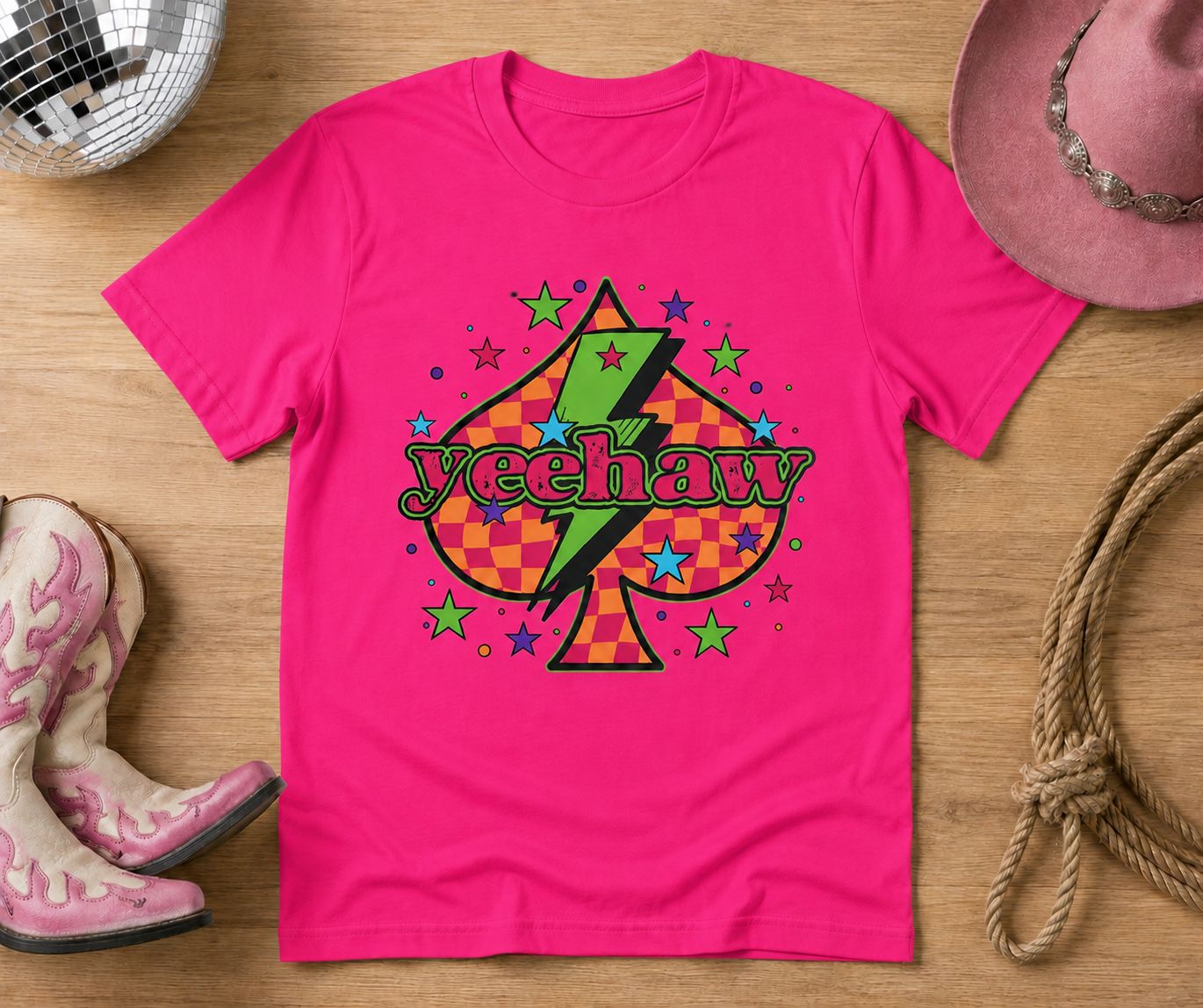 Yeehaw Graphic Tee – Retro Western Cowgirl Shirt