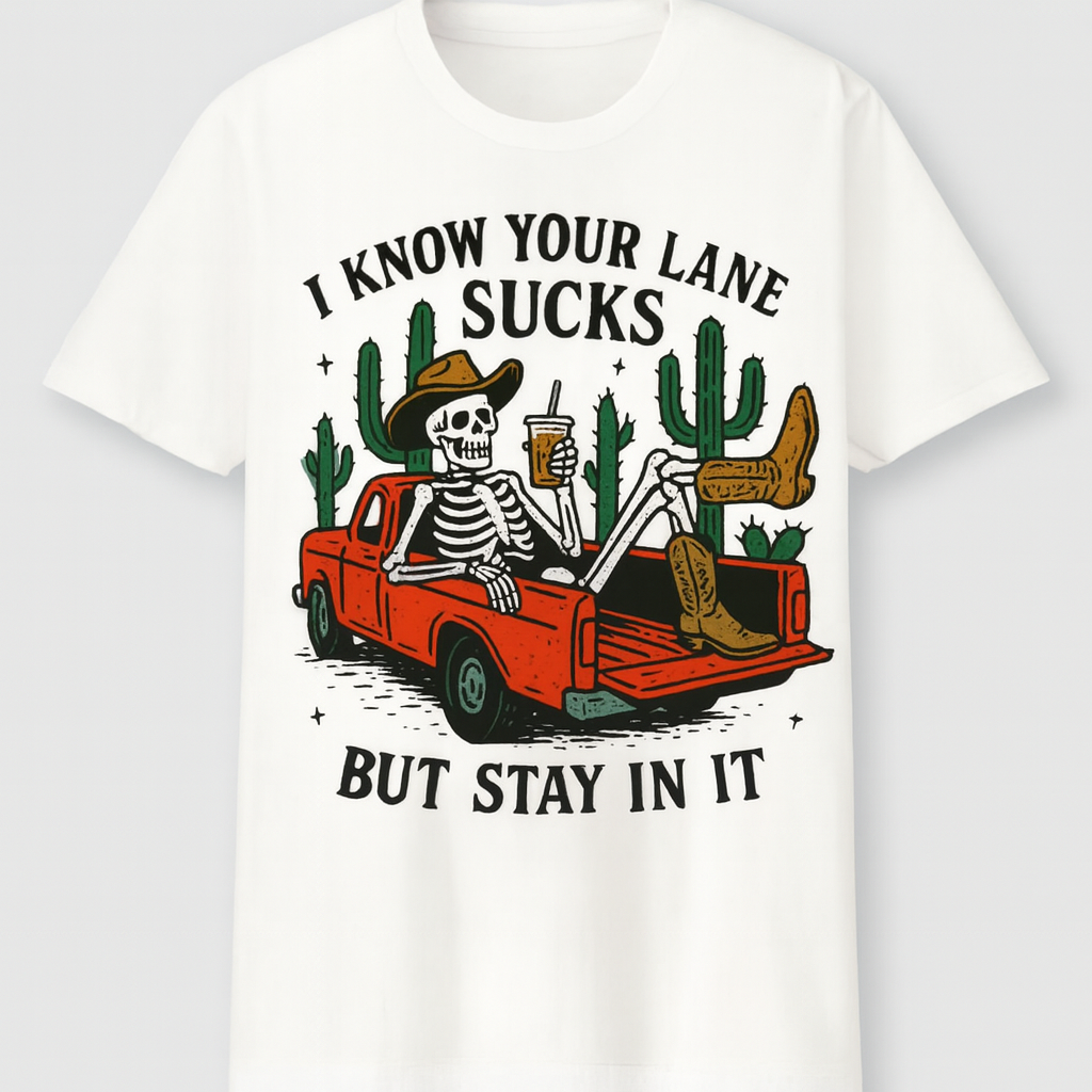 Your Lane Sucks Funny Sarcastic T-Shirt