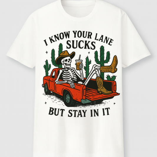Your Lane Sucks Funny Sarcastic T-Shirt